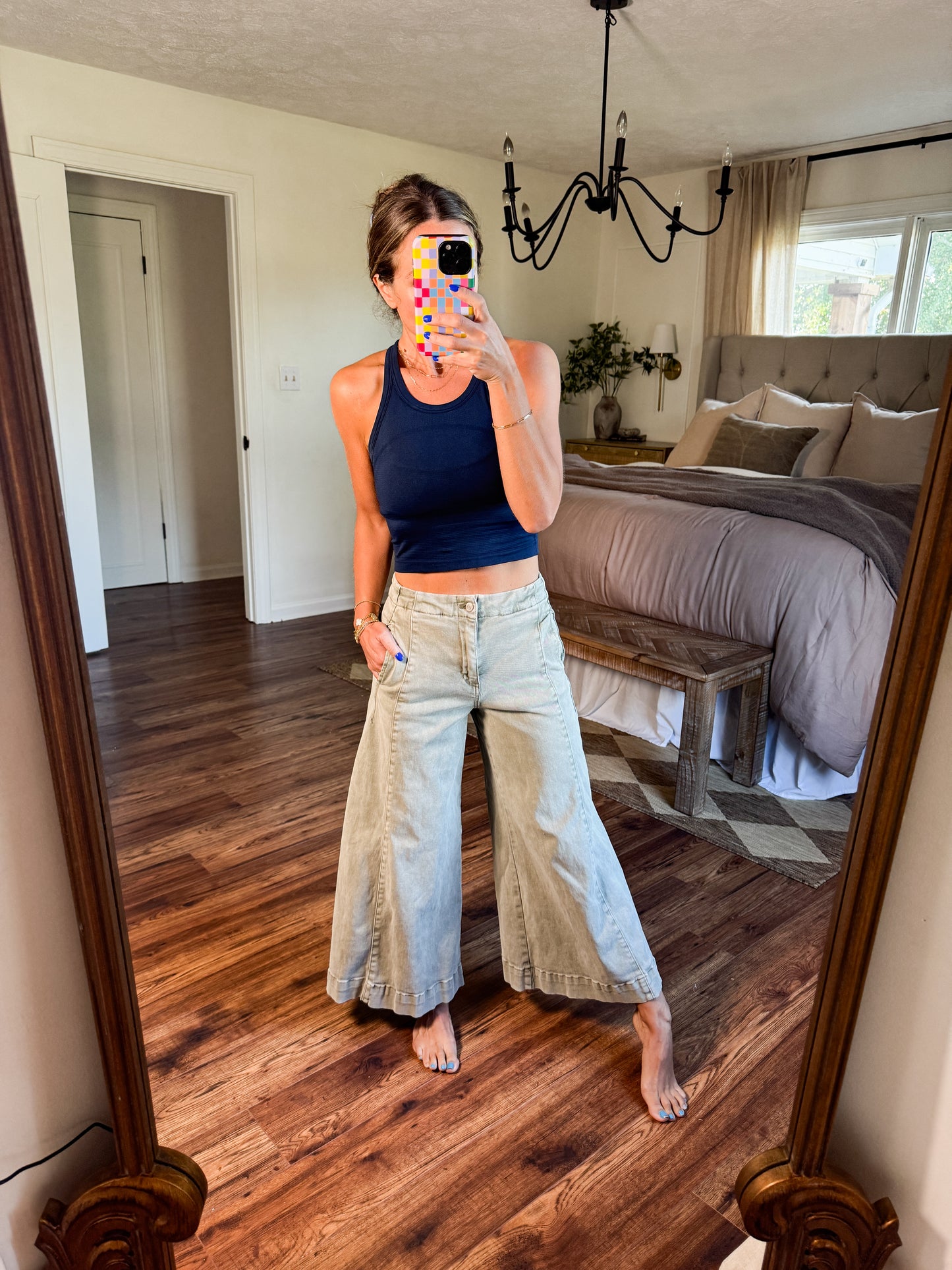 Wide leg retro pants
