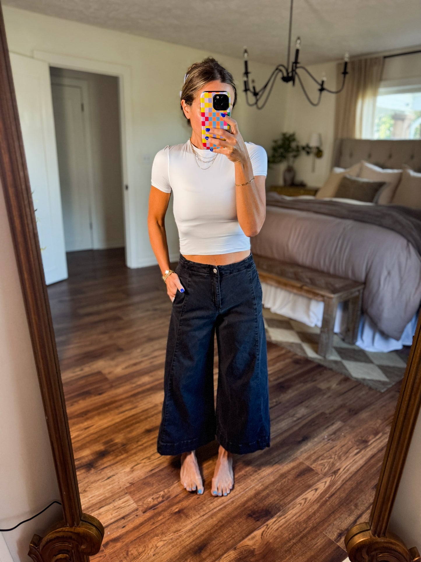 Wide leg retro pants