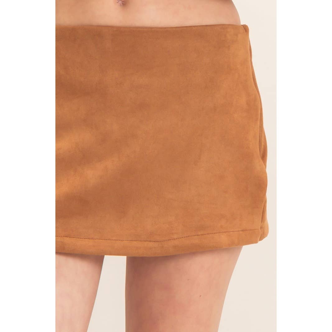 Faux Suede Skort
