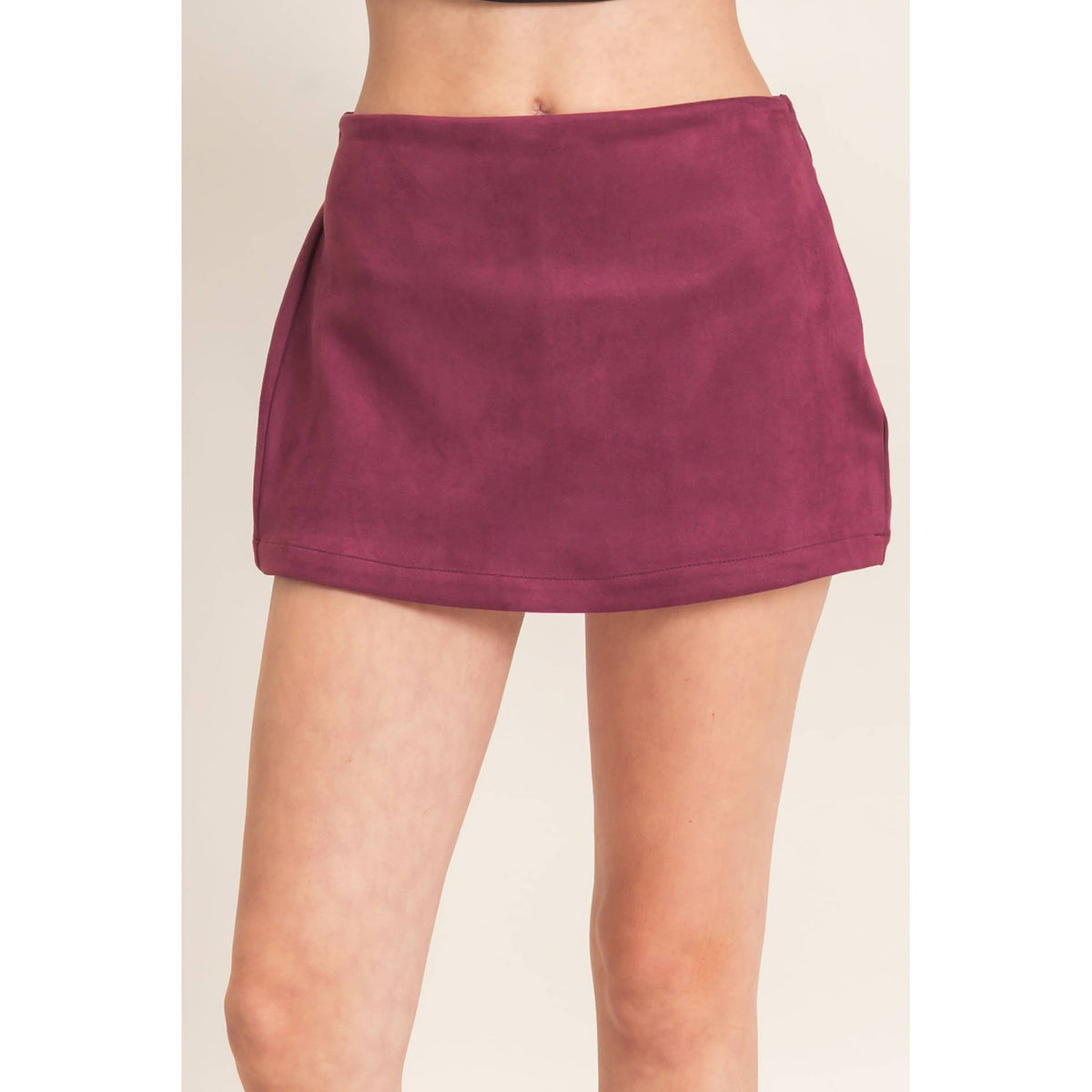 Faux Suede Skort