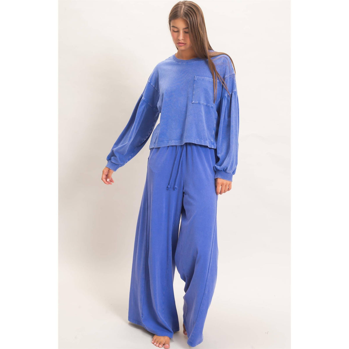 Wide Leg Mineral Wash Pants