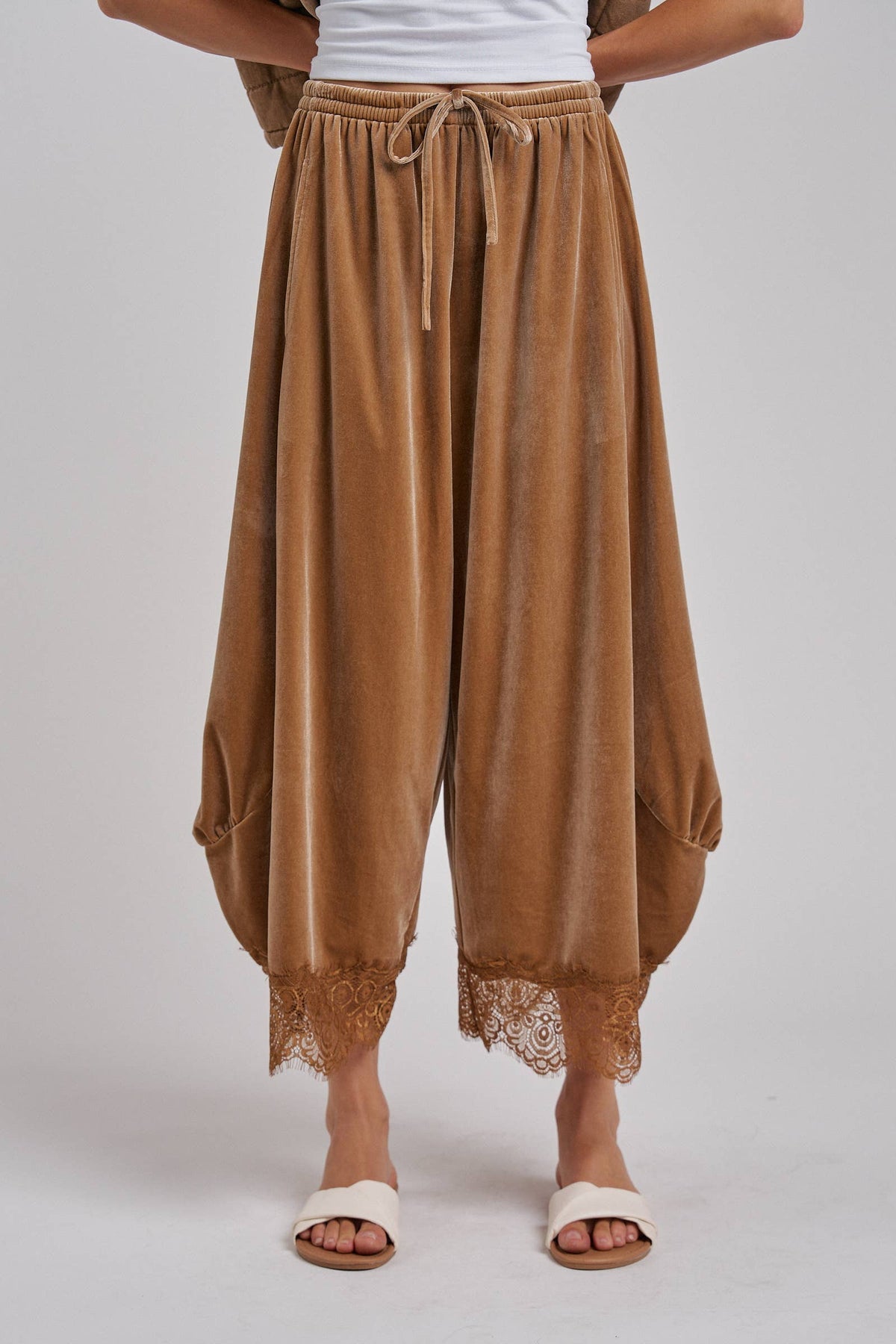 HOLIDAY VELVET FLOWY WIDE BALLOON LEG PANTS_JLB80092-02