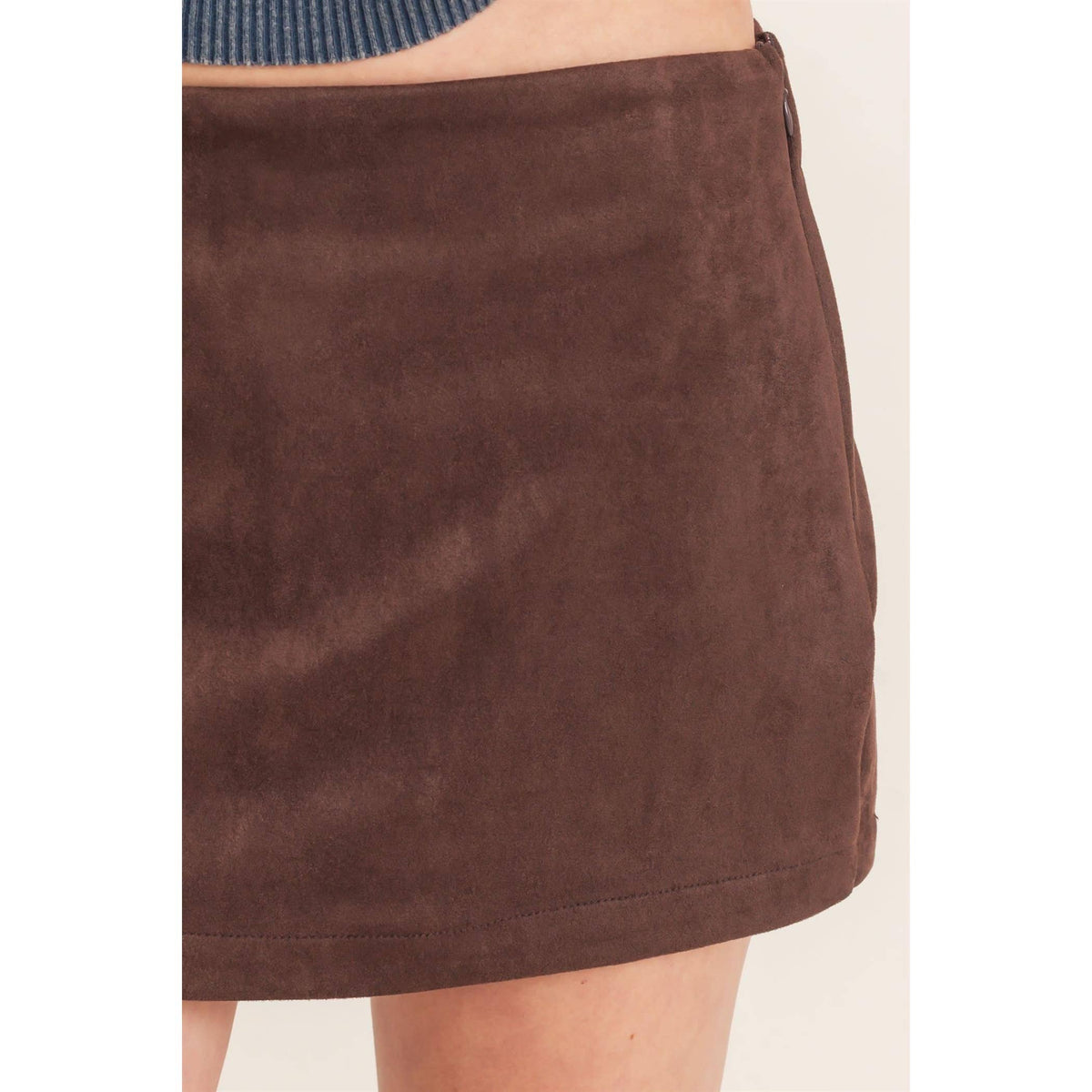 Faux Suede Skort