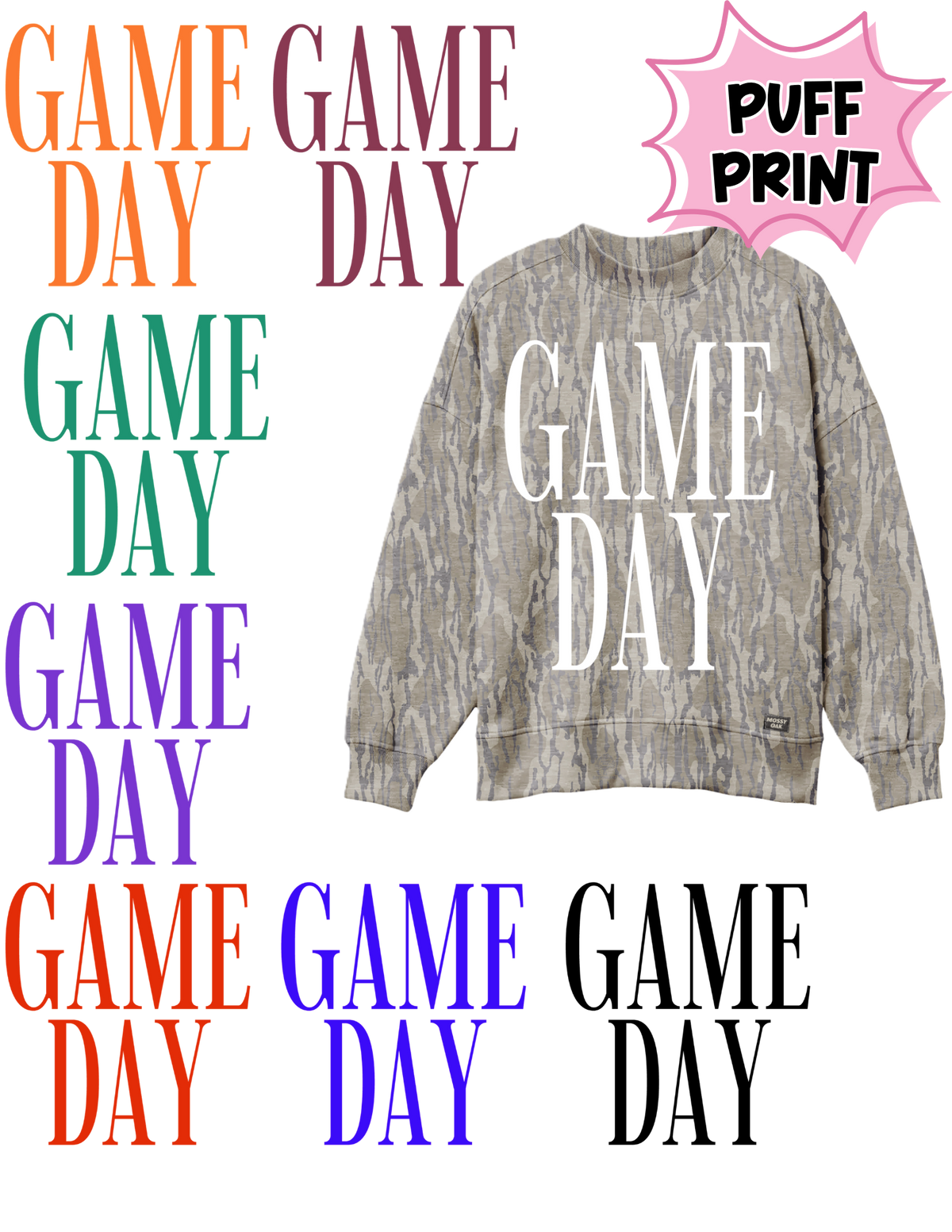 **PREORDER** AUTHENTIC Mossy Oak MOCK NECK Sweatshirts SHIPS IN OCT