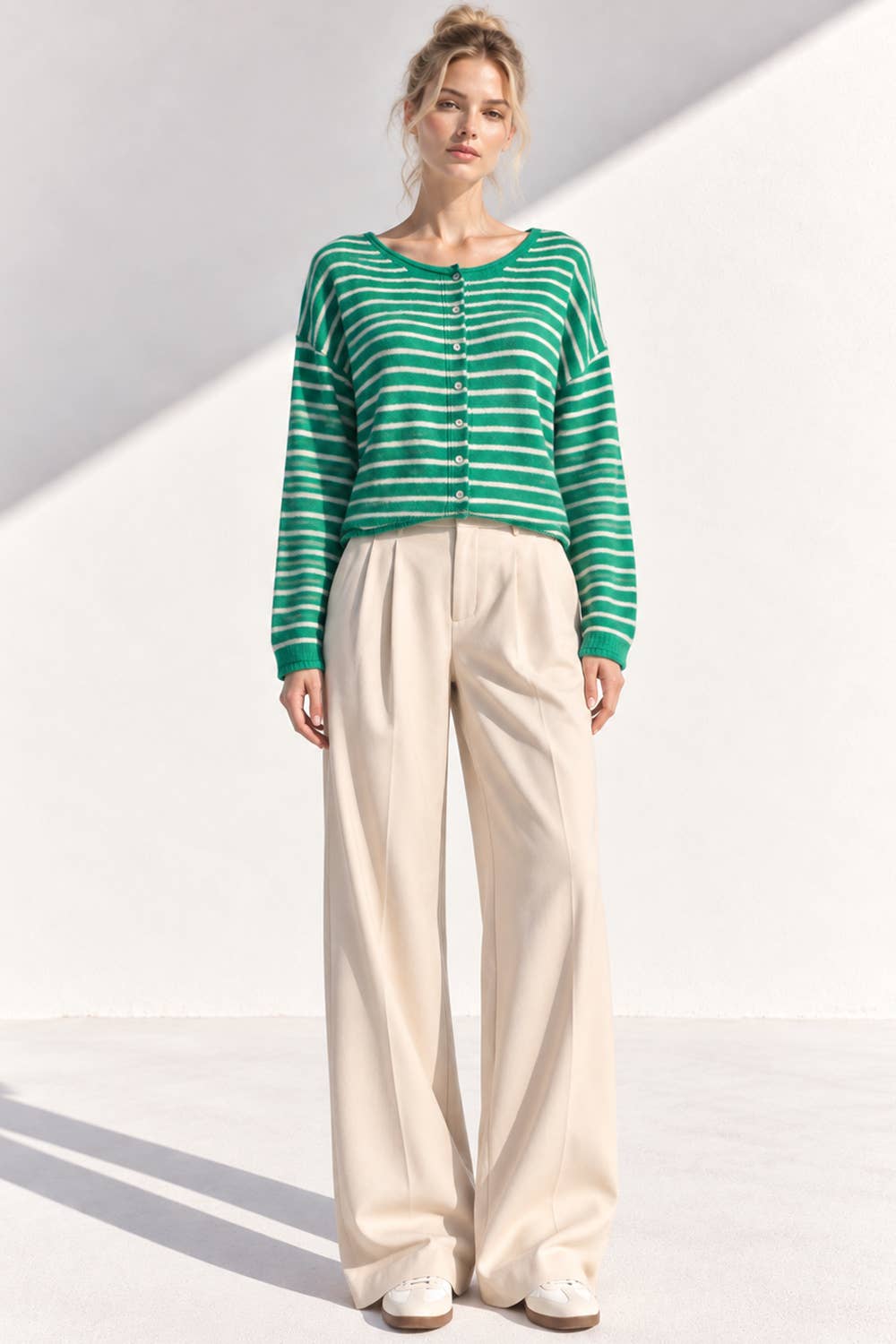 Button Down Mocha Stripe Sweater
