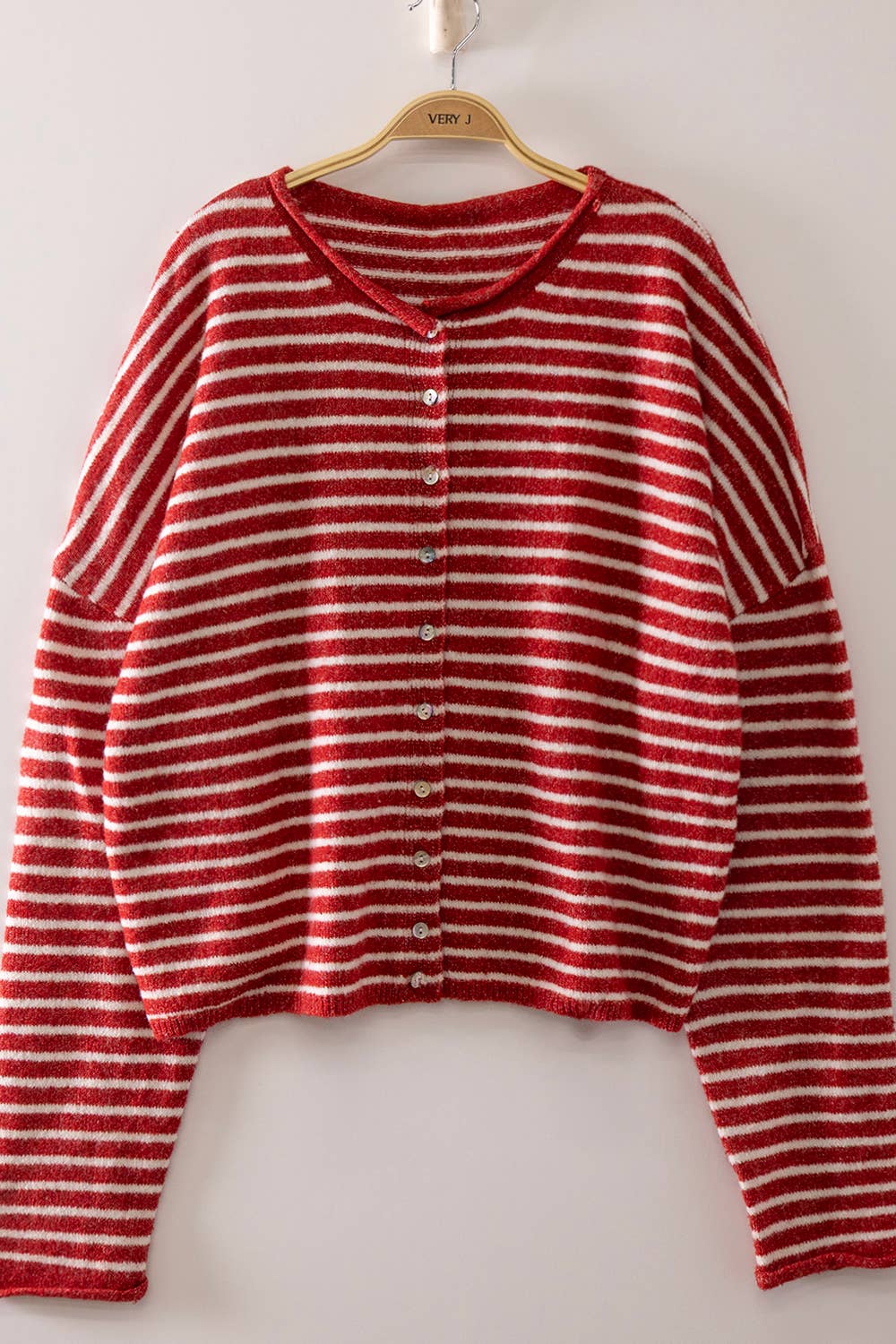 Button Down Mocha Stripe Sweater