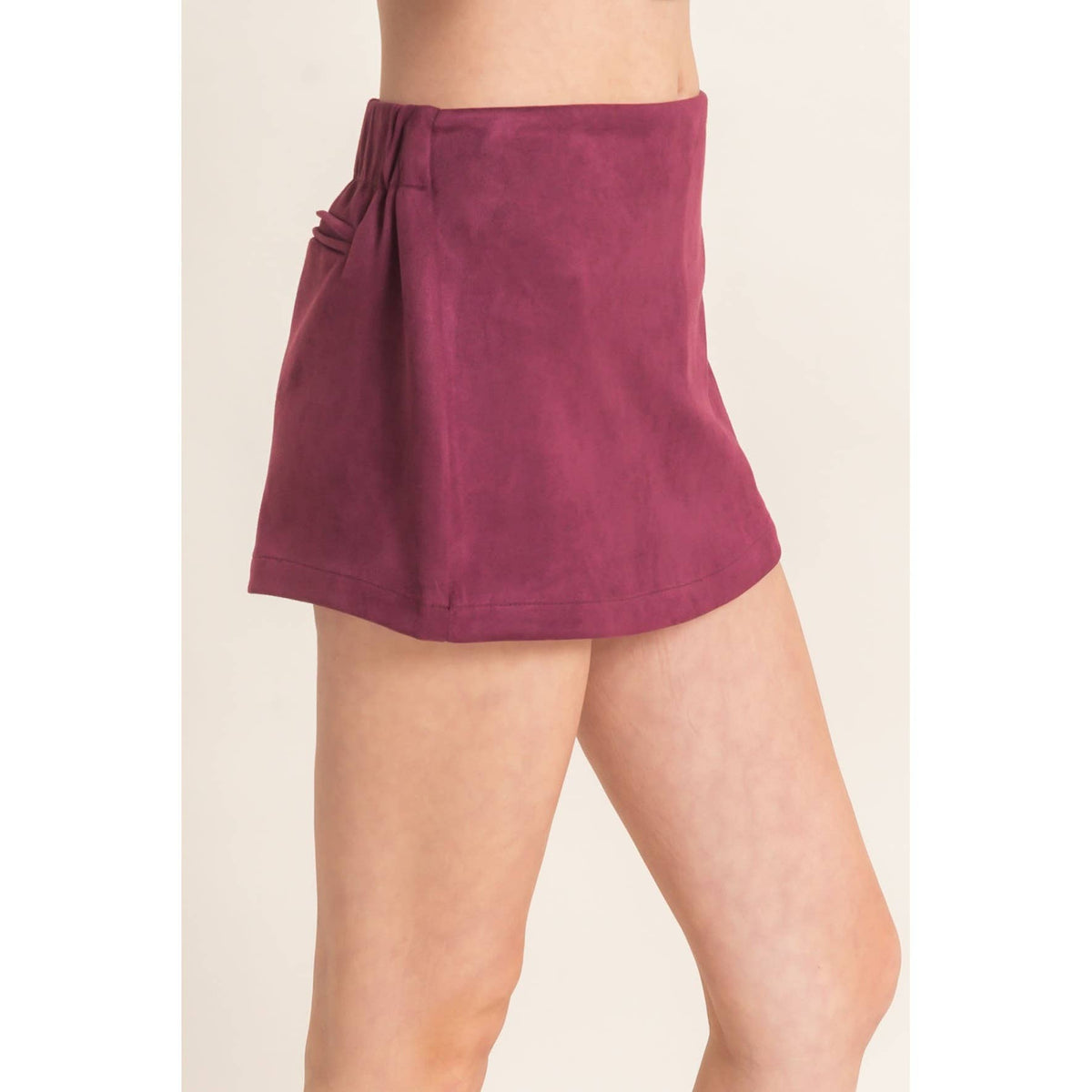Faux Suede Skort
