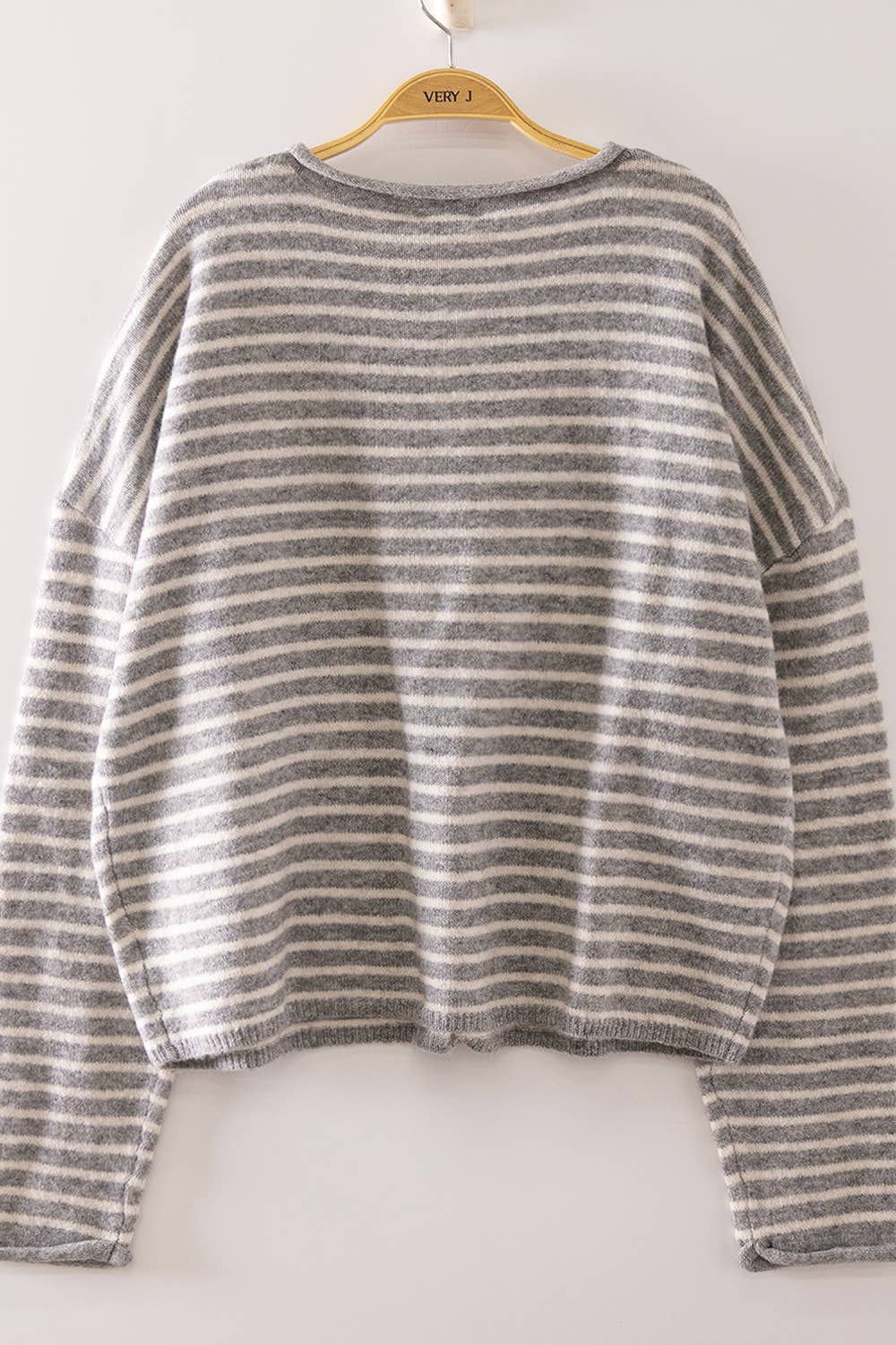 Button Down Mocha Stripe Sweater