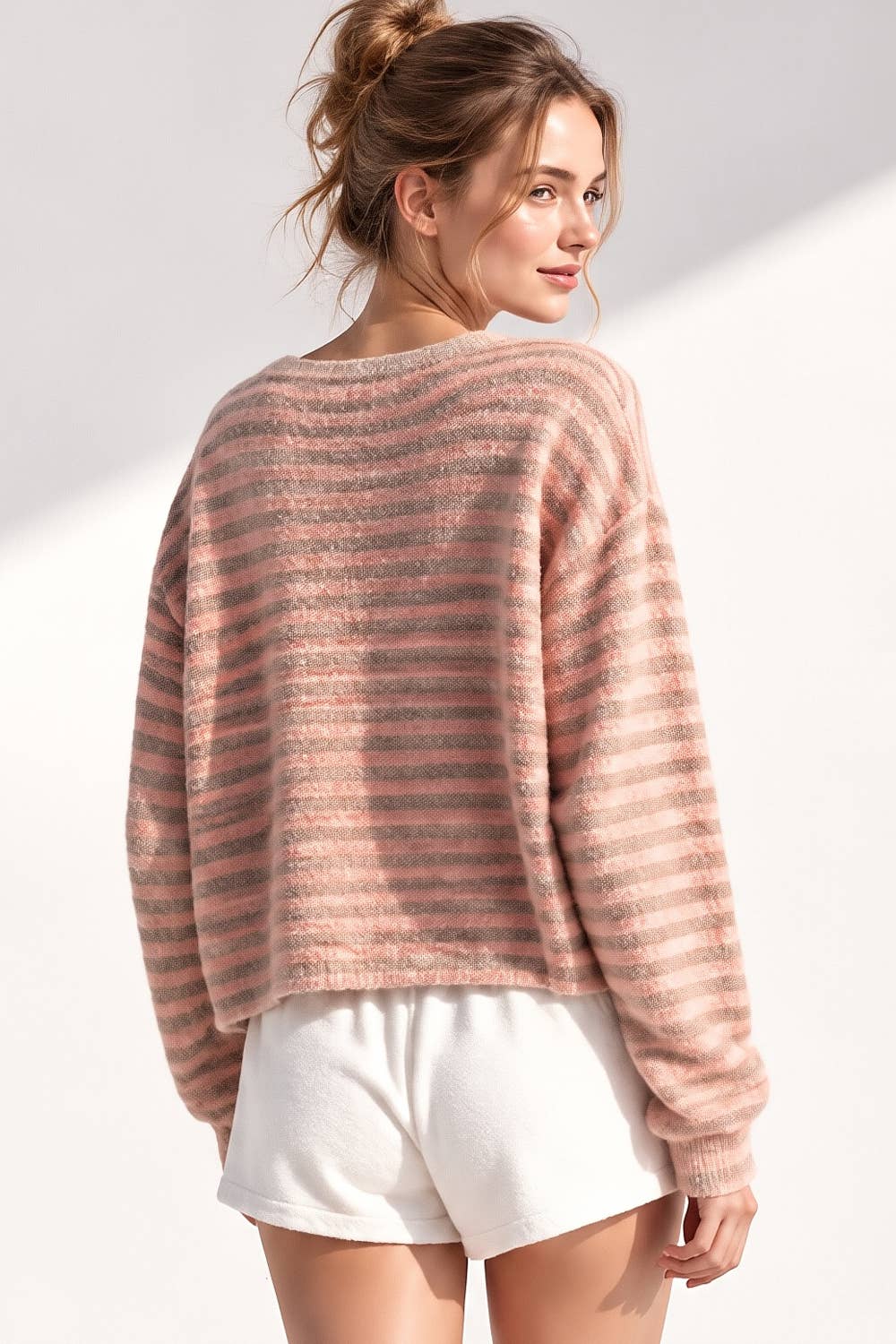 Button Down Mocha Stripe Sweater