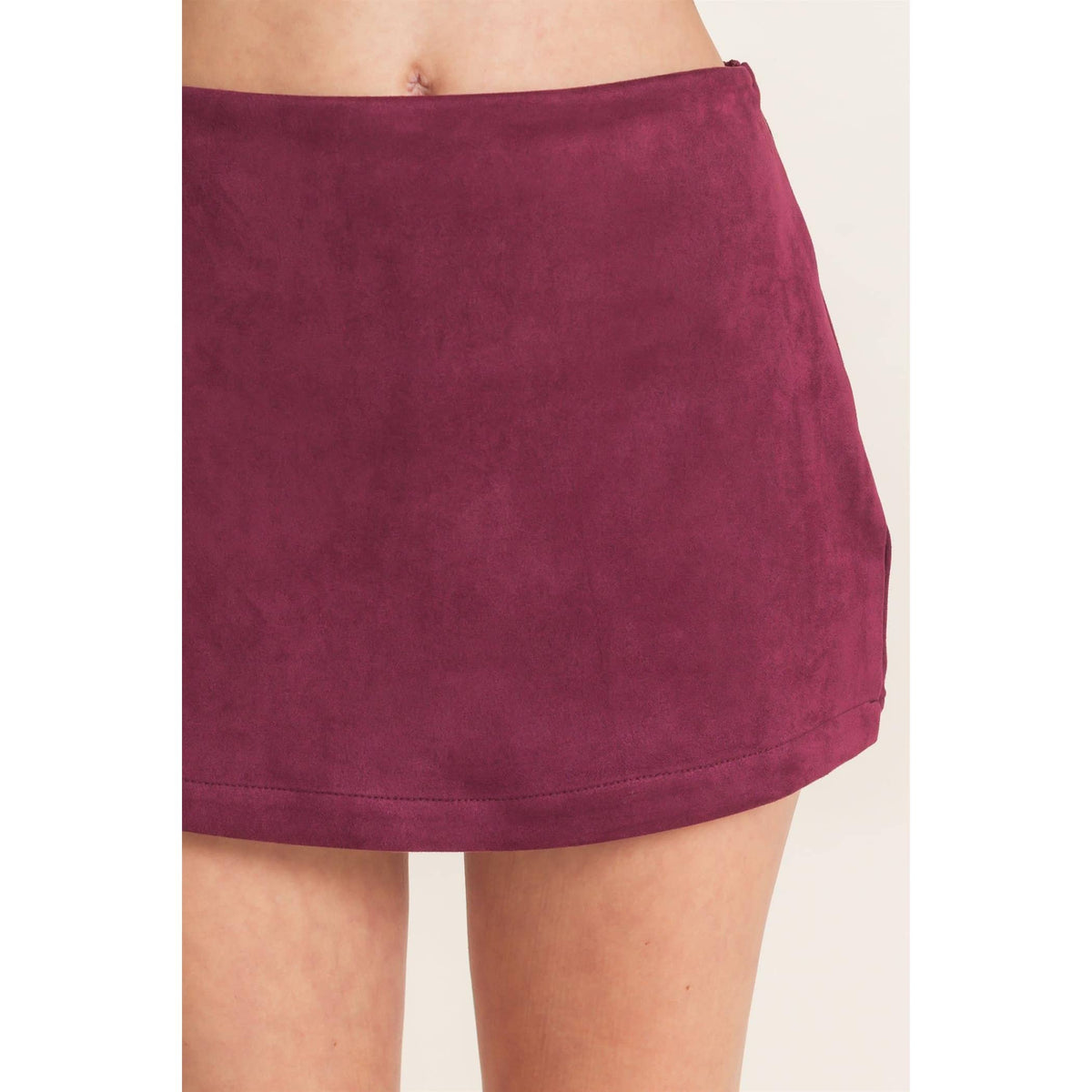 Faux Suede Skort