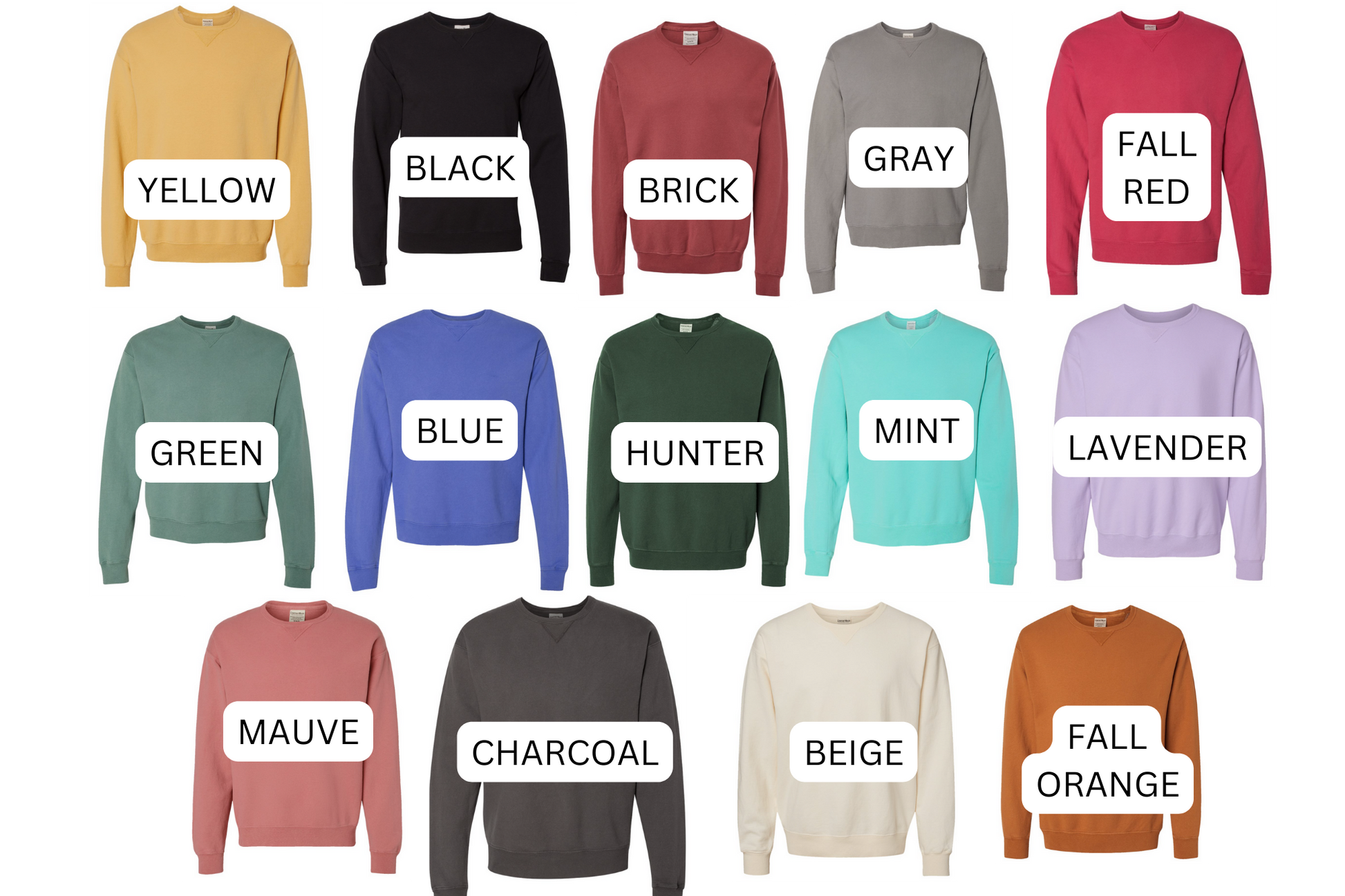 Blank Comfort Wash Sweatshirt S Yellow