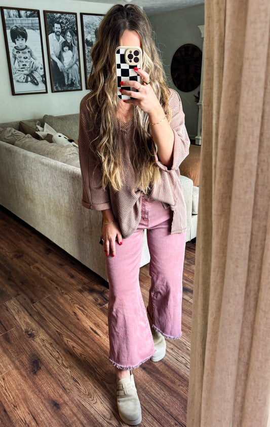 Mauve Wide Leg Pants