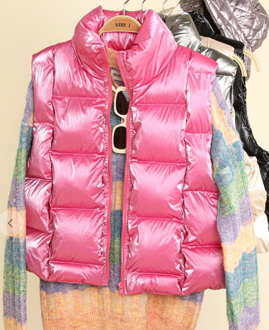 Metallic Puffer Vest