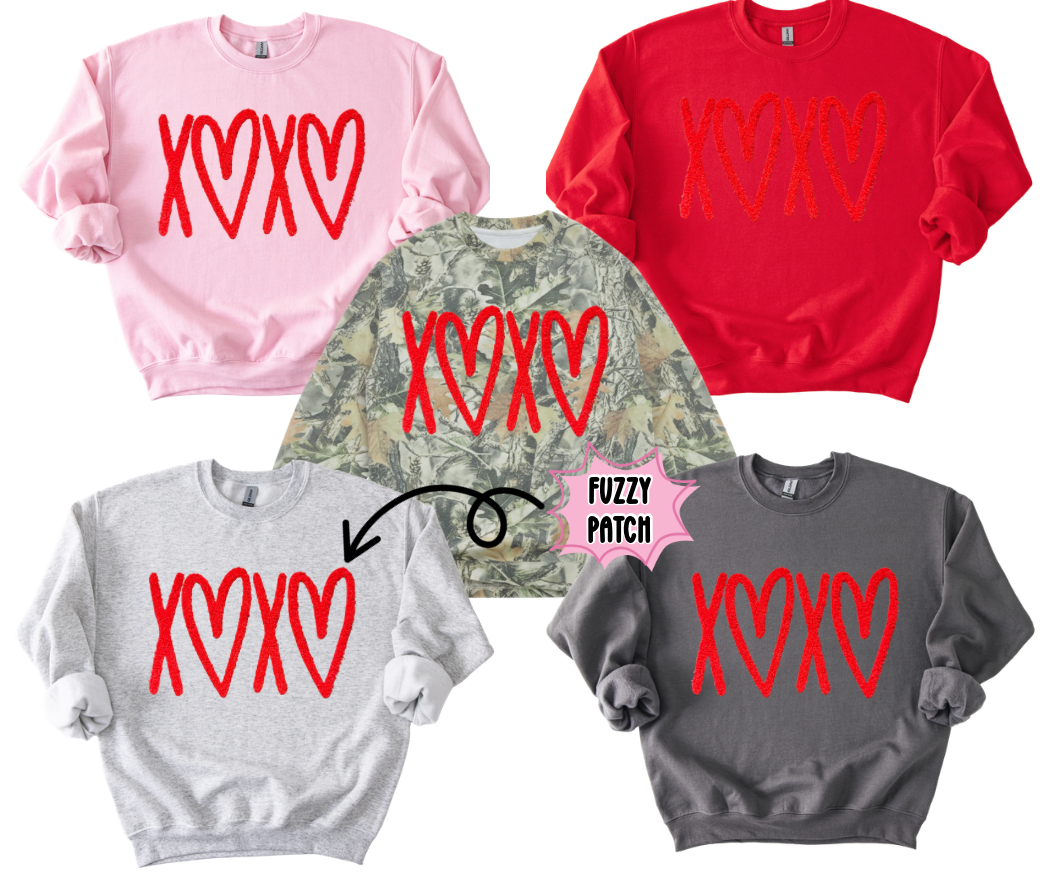 XOXO Fuzzy Patch Sweatshirt