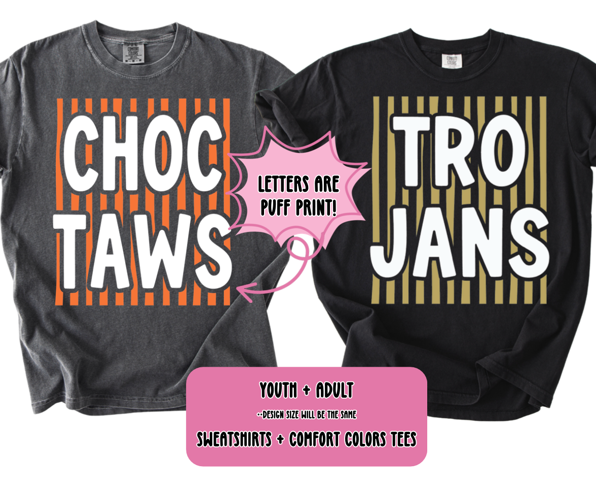 SCHOOL SPIRIT CUSTOM striped design