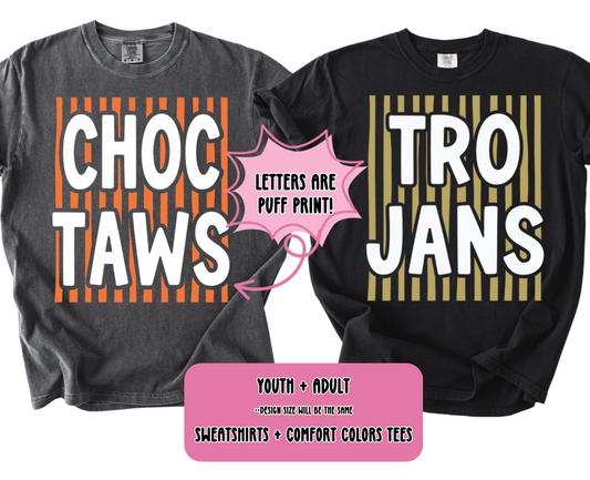 SCHOOL SPIRIT CUSTOM striped design