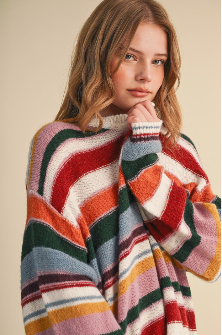 Colorful Striped Lightweight Sweater
