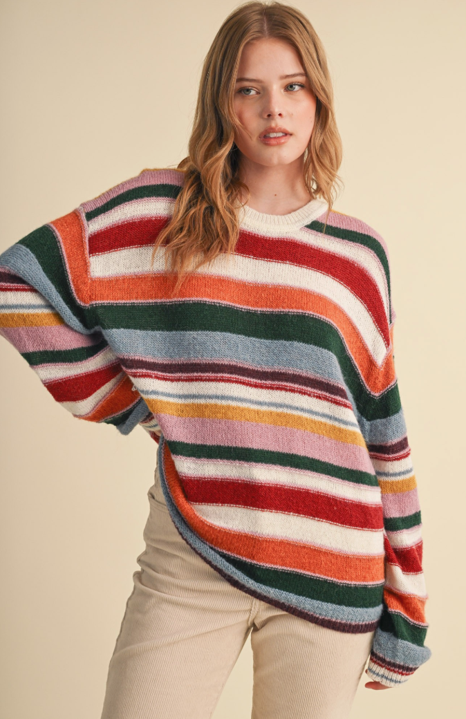 Colorful Striped Lightweight Sweater