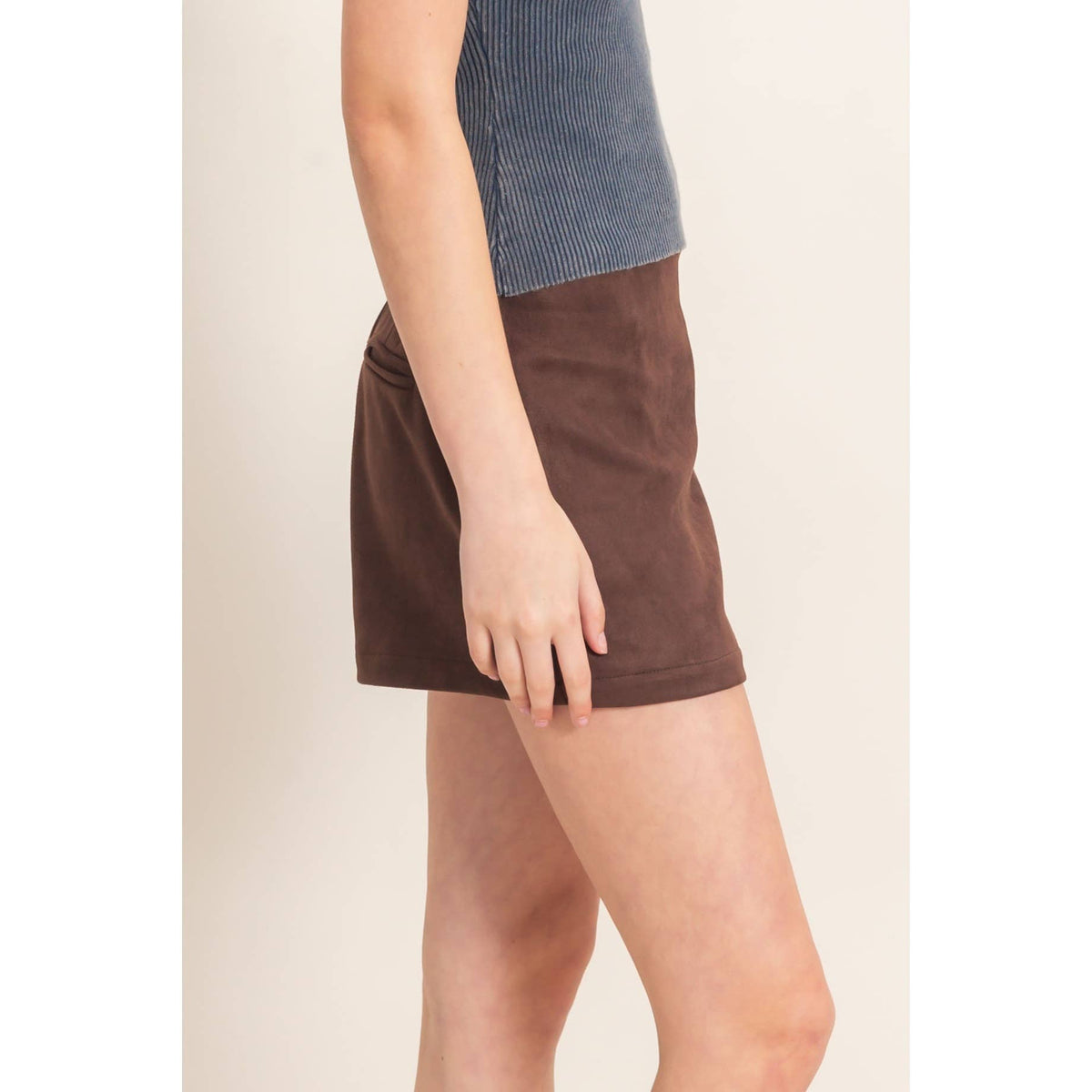 Faux Suede Skort