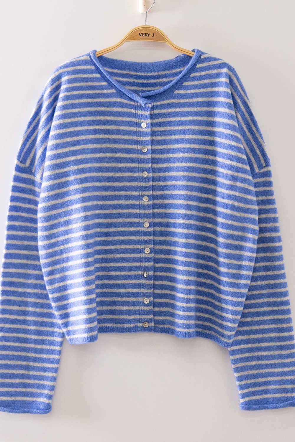 Button Down Mocha Stripe Sweater