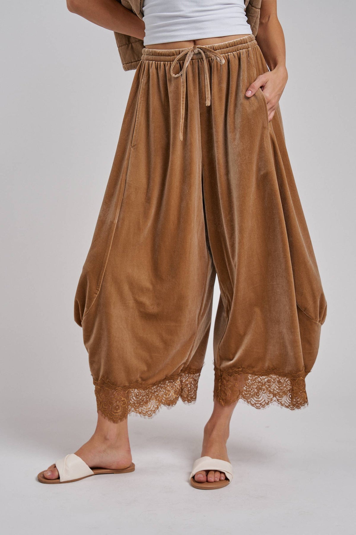 HOLIDAY VELVET FLOWY WIDE BALLOON LEG PANTS_JLB80092-02