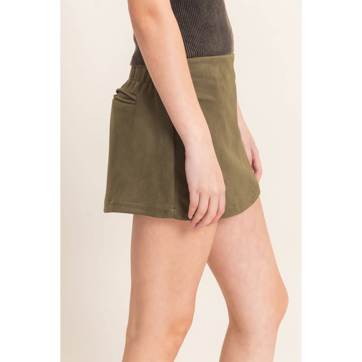 Faux Suede Skort