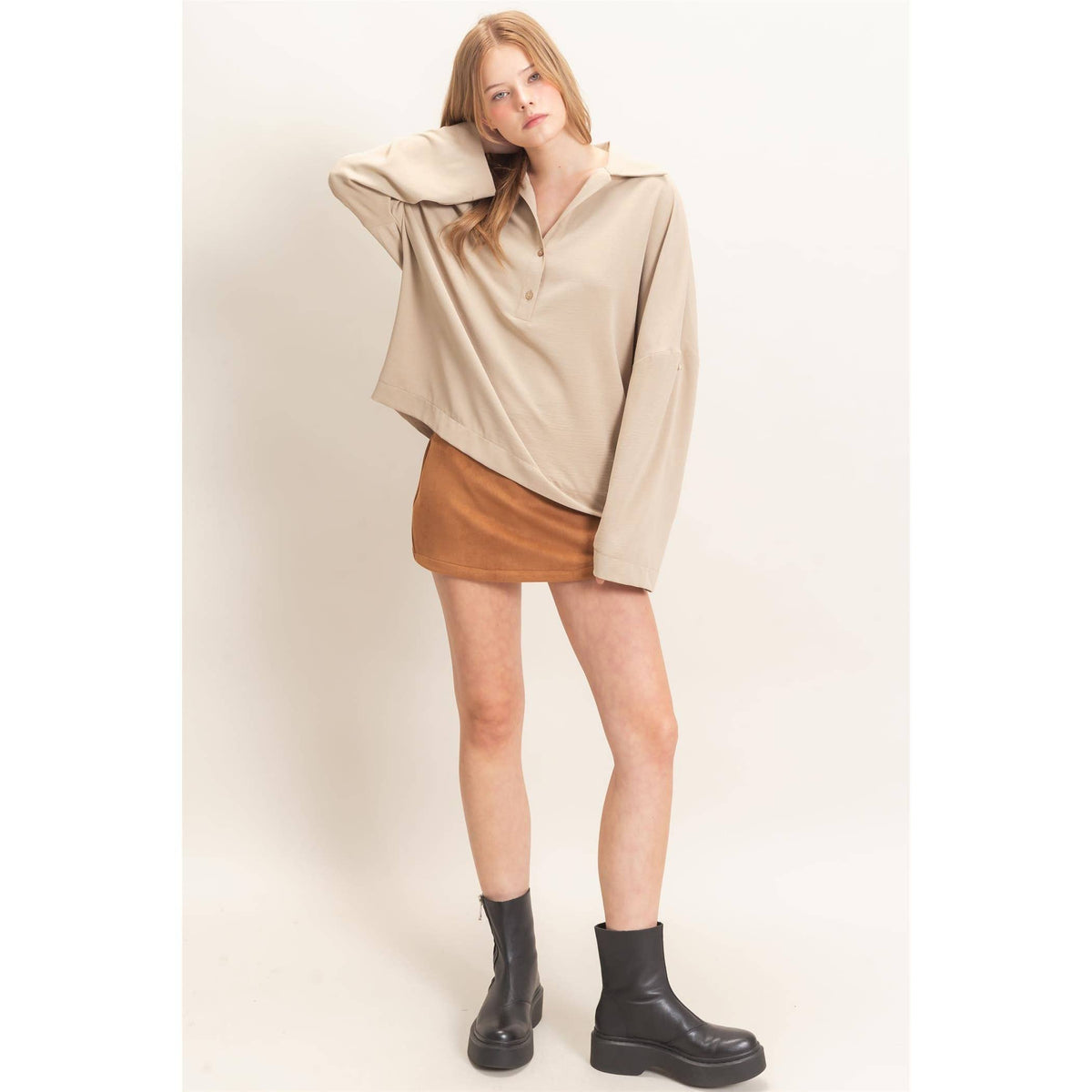 Faux Suede Skort