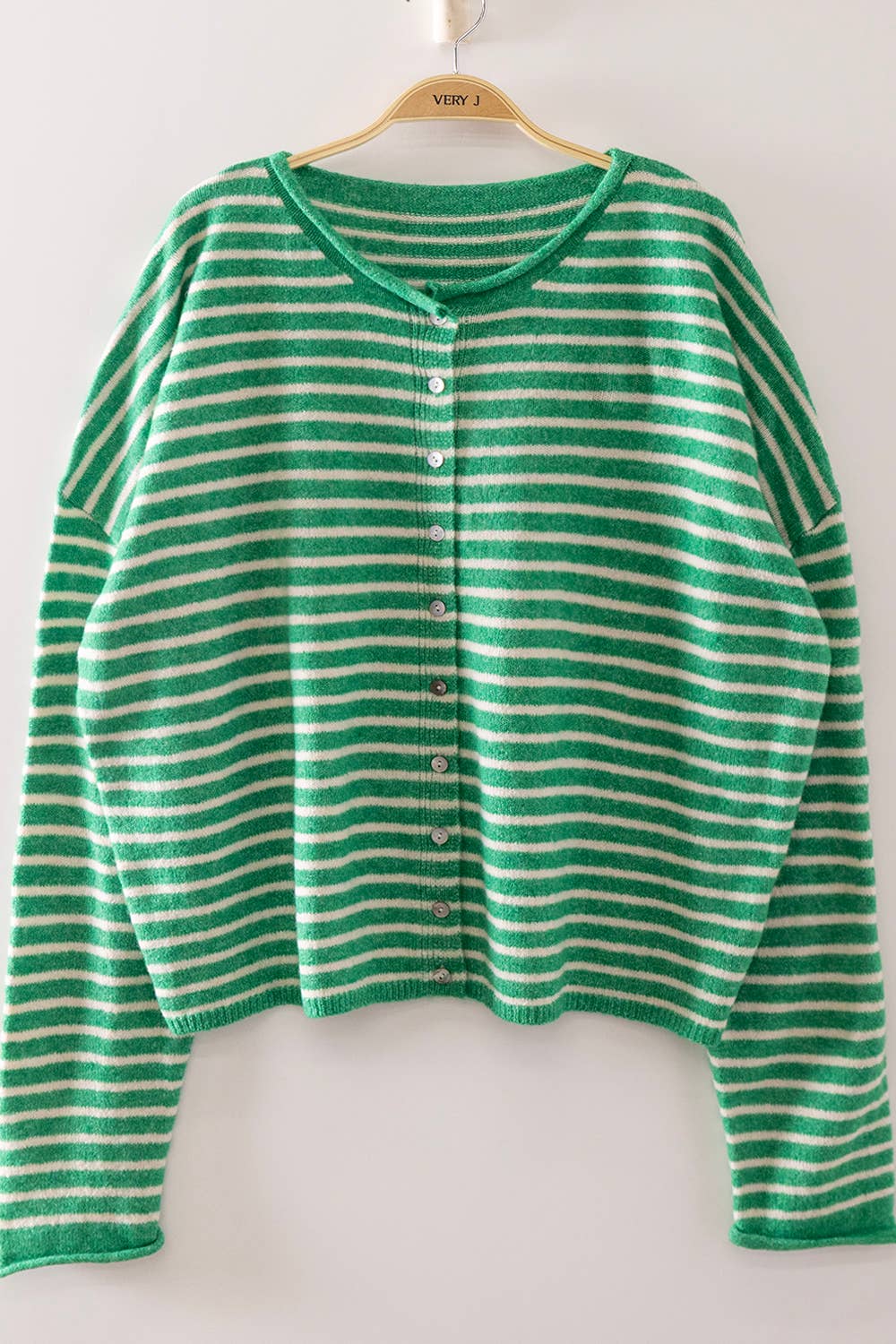 Button Down Mocha Stripe Sweater