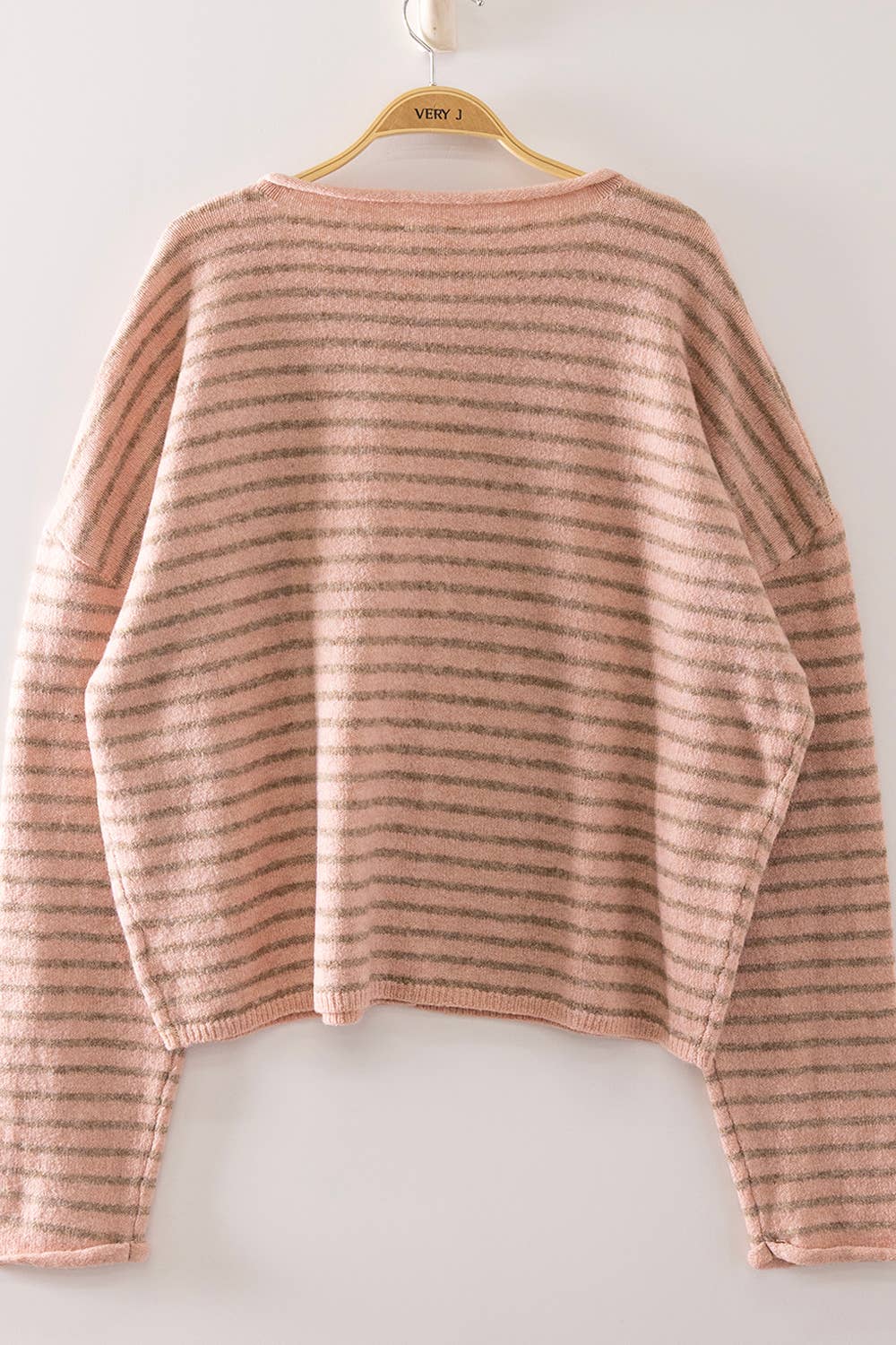 Button Down Mocha Stripe Sweater