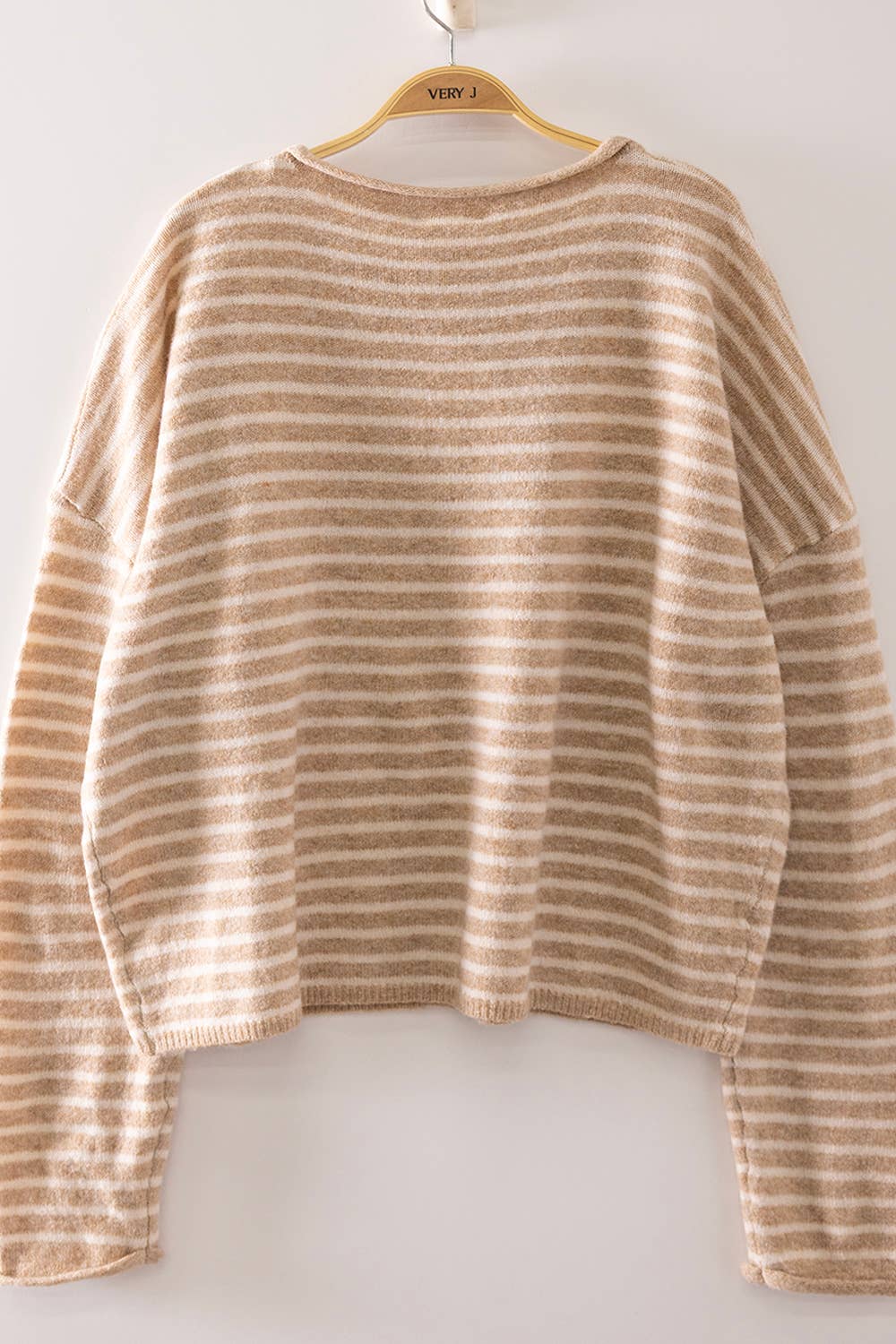 Button Down Mocha Stripe Sweater